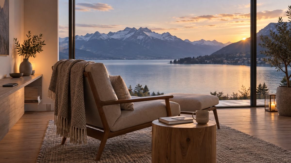 Bewusste Atempause und Digital Detox mit Blick auf die Schweizer Alpen