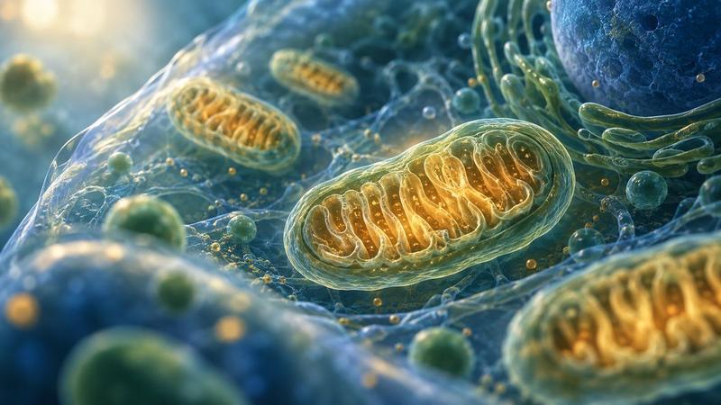 Illustration von Mitochondrien innerhalb einer Zelle